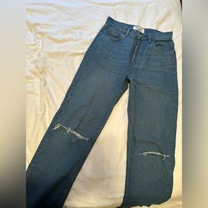 Reformation Raw Hem Jeans Medium Wash